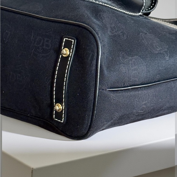 Authentic Dooney & Bourke Black Canvas Tote Bag with Leather Trim! - Picture 6 of 14